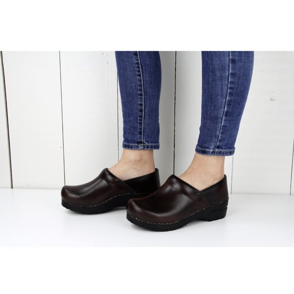 Sanita Brown Leather Mules - Picture 1 of 4